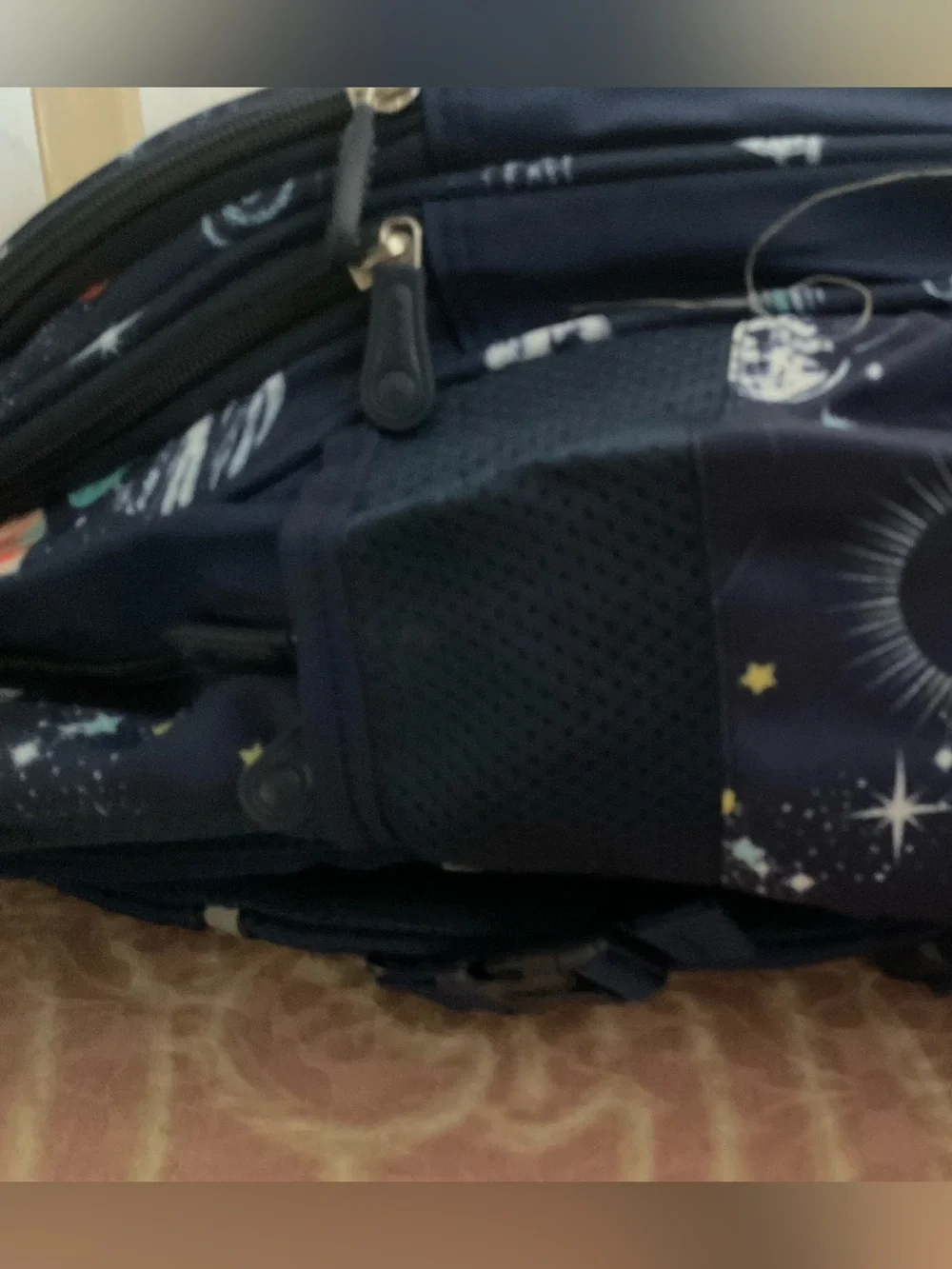 Kids Space Astronaut Backpack — Navy Blue with White & Aqua Accents